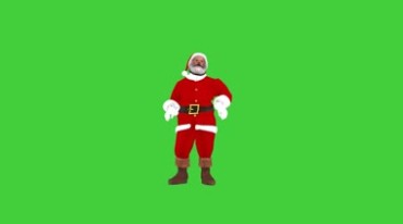 圣诞老人在舞台灯下跳舞绿幕后期抠像视频素材
