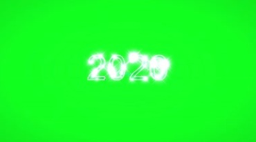2020年份发光数字绿幕后期抠像视频素材