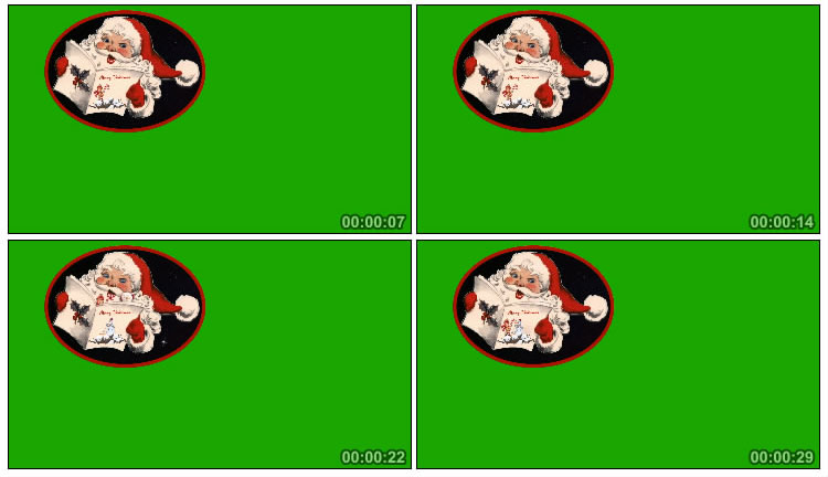 圣诞老公公头像看书绿幕后期抠像视频素材