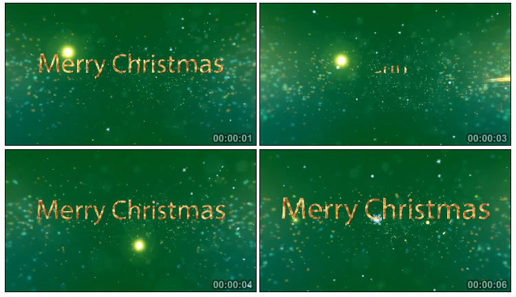 圣诞字母单词粒子飞舞绿幕后期抠像视频素材