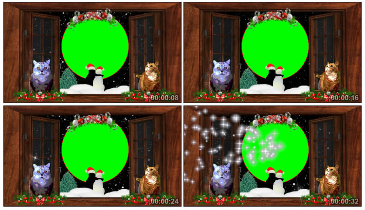 圣诞节相框窗外恋人绿幕抠像视频素材