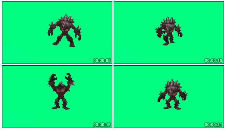 石头人跳舞熔岩巨兽游戏英雄绿屏抠像特效视频素材