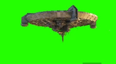 外星人基地舰船悬浮绿屏抠像视频素材