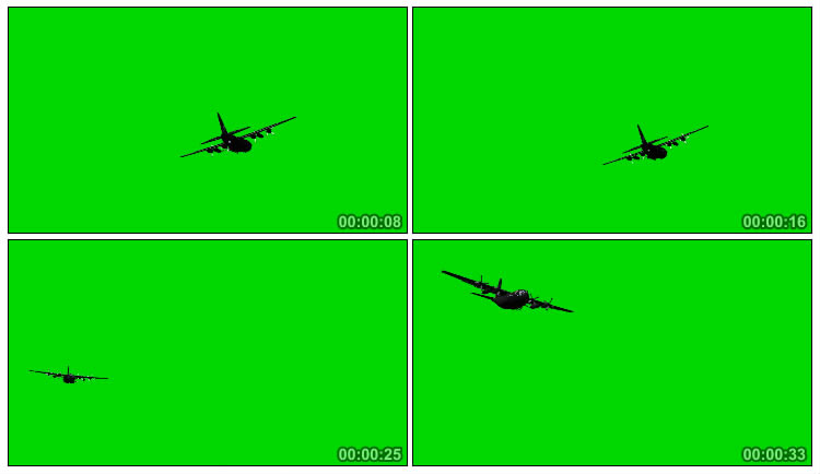 大运输飞机空中飞过绿幕抠像视频素材