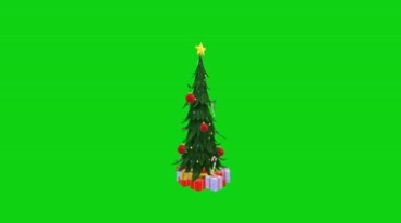 圣诞树展示绿屏后期抠像视频素材