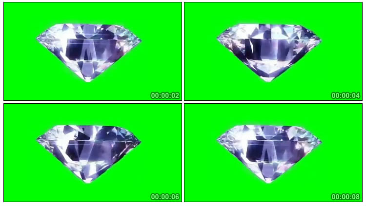 水晶大钻石旋转绿幕抠像视频素材
