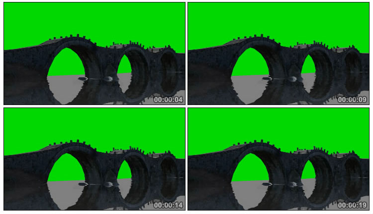 石拱桥石桥绿屏抠像视频素材