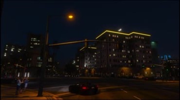 城市夜晚十字路口街头视频素材