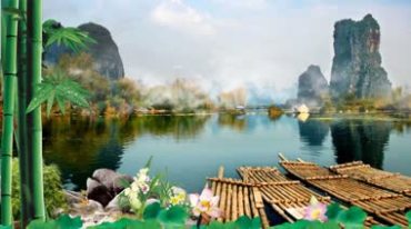 幸福山歌桂林山水风车转动风景视频素材