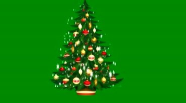 挂满礼物的圣诞树绿屏抠像视频素材