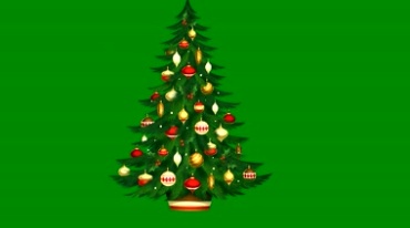 挂满礼物的圣诞树绿屏抠像视频素材