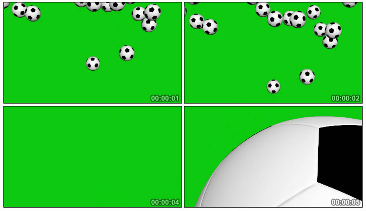 足球落下绿屏后期抠像视频素材