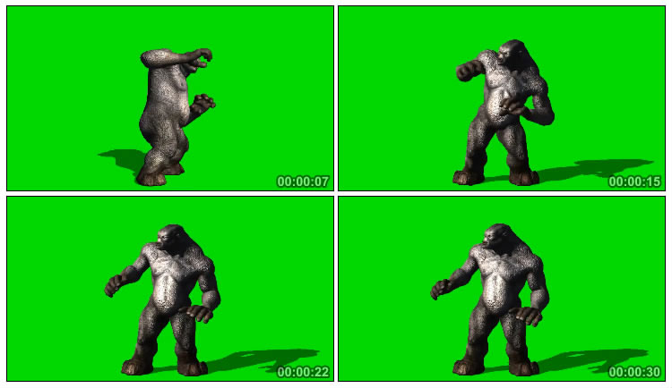 猩猩巨魔巨人怪物害怕遮挡绿屏抠像视频素材
