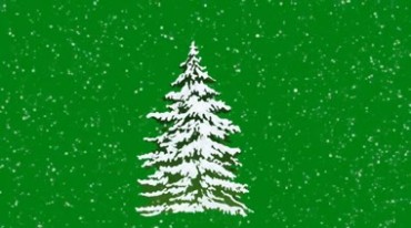 圣诞树雪花飘雪落雪积雪绿屏后期抠像视频素材