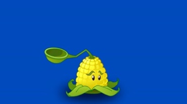 植物大战僵尸玉米投手蓝屏抠像视频素材