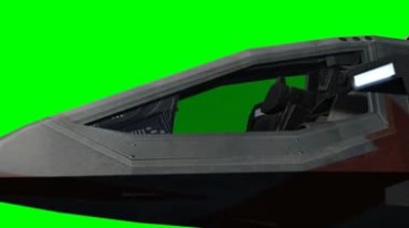 隐形飞机驾驶舱外观绿屏后期抠像视频素材