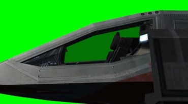 隐形飞机驾驶舱外观绿屏后期抠像视频素材