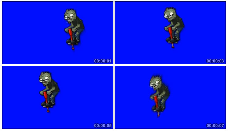 植物大战僵尸跳跳僵尸后期抠像视频素材