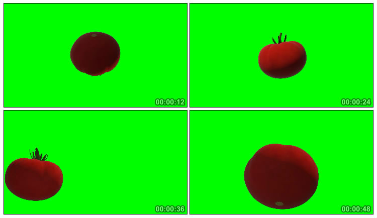 西红柿番茄3D展示绿屏后期抠像视频素材