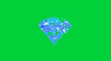 透明钻石旋转绿屏后期抠像视频素材