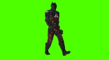 蝙蝠侠黑暗骑士走路绿屏人物抠像视频素材