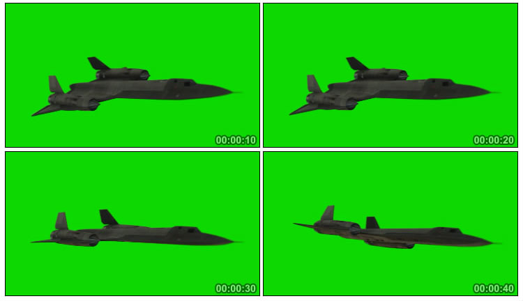 隐身战斗飞机飞行绿屏后期抠像视频素材