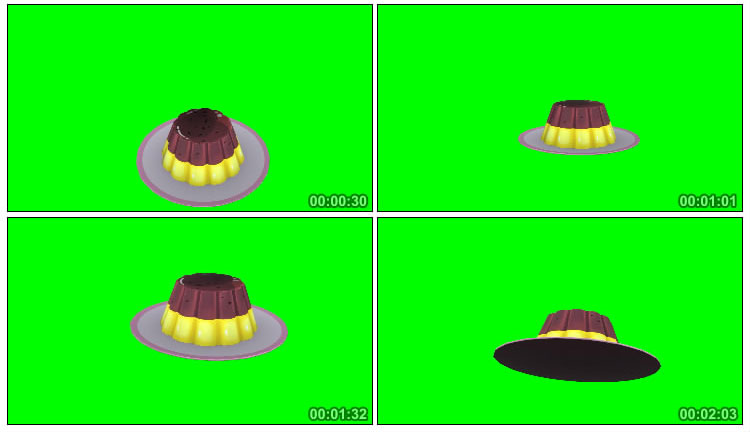 小点心布丁蛋糕西点面点绿屏抠像视频素材