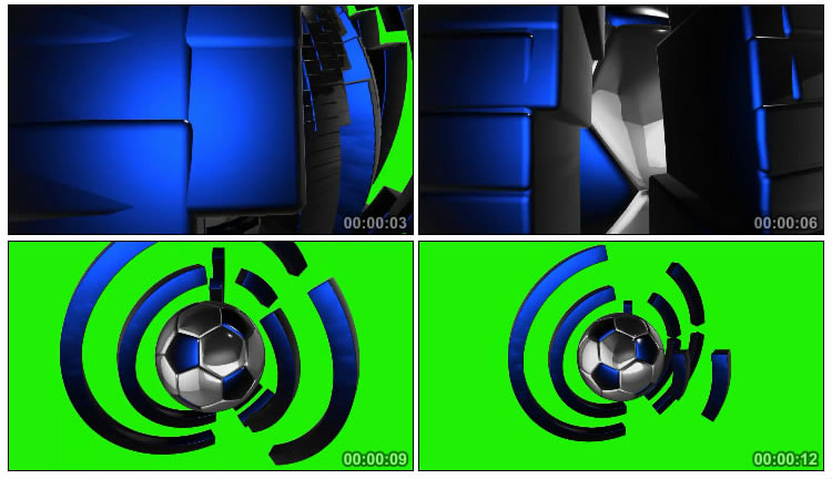 体育足球片头绿屏抠像特效视频素材