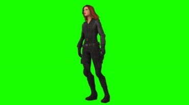 黑寡妇绿屏人物后期抠像视频素材
