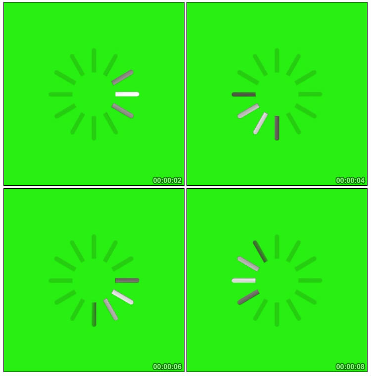 圆圈缓冲加载绿屏后期抠像视频素材