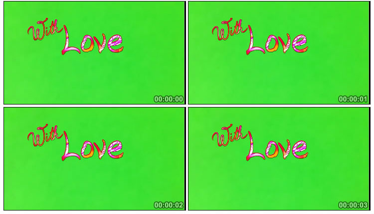 LOVE字母爱情绿屏抠像特效视频素材