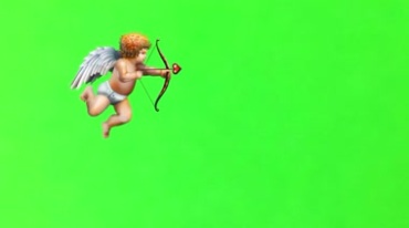 丘比特小天使射箭绿屏后期抠像视频素材