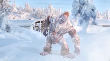 雪中猩猩怪物雪怪视频素材