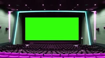 电影院大荧幕绿屏后期抠像视频素材