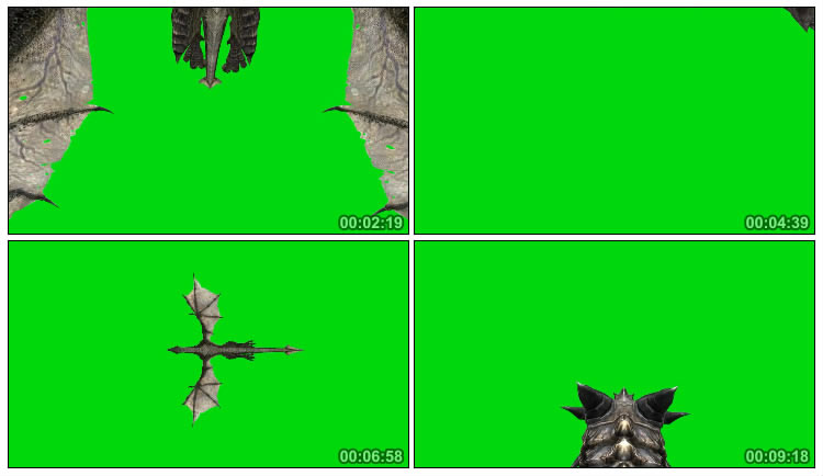 飞龙特写翼龙飞行第一视角绿屏抠像后期特效视频素材