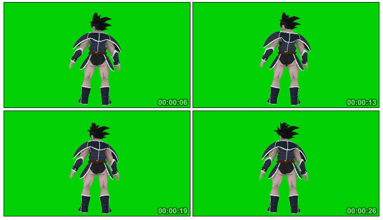 龙珠达列斯动漫角色绿屏抠像视频素材