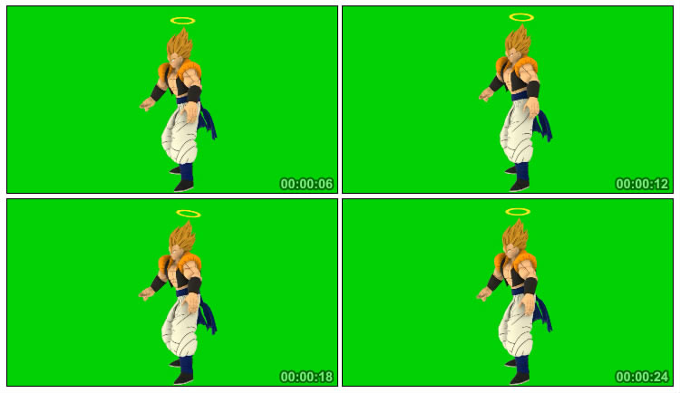 龙珠动漫人物绿屏后期抠像特效视频素材