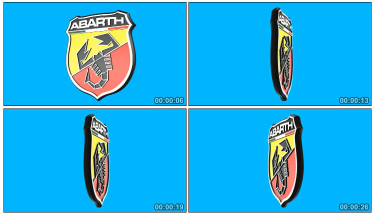 阿巴斯Abarth汽车logo车标后期抠像视频素材