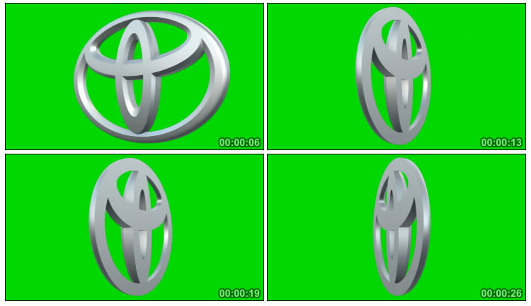 丰田TOYOTA车标汽车logo绿屏抠像视频素材