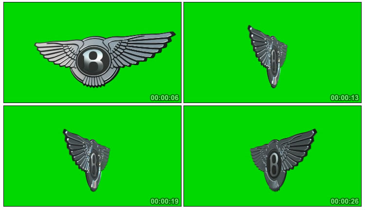 宾利Bentley汽车Logo车标绿屏特效视频素材