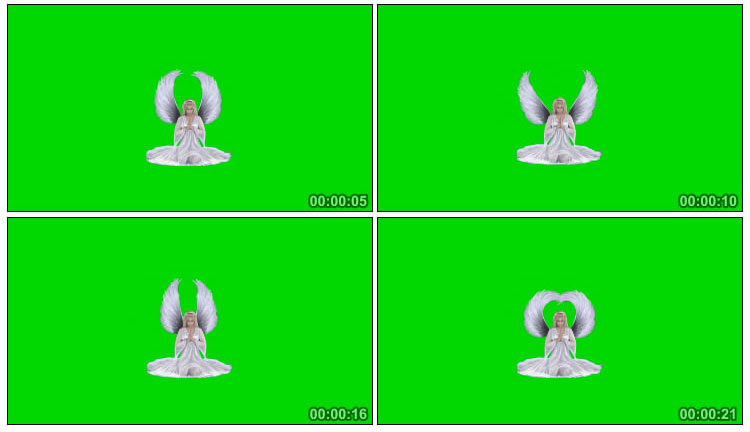 天使圣女绿幕人物抠像特效视频素材