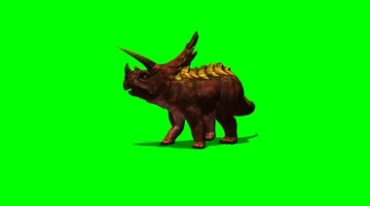 三角龙恐龙绿屏抠像特效视频素材