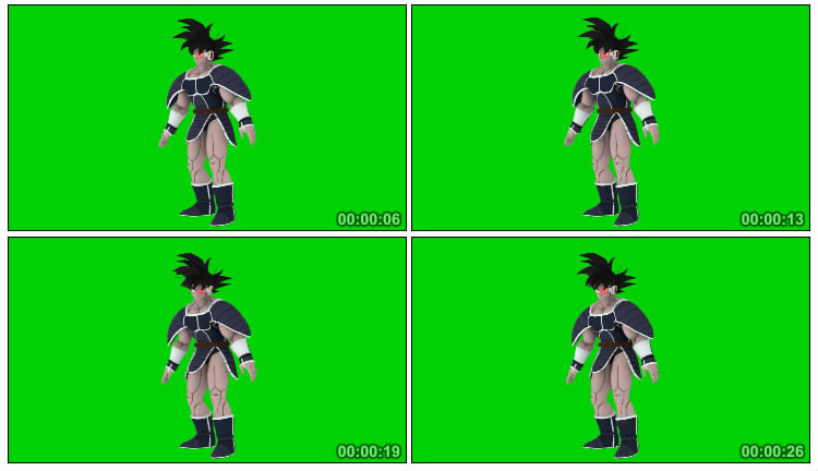 龙珠达列斯动漫角色绿屏抠像特效视频素材