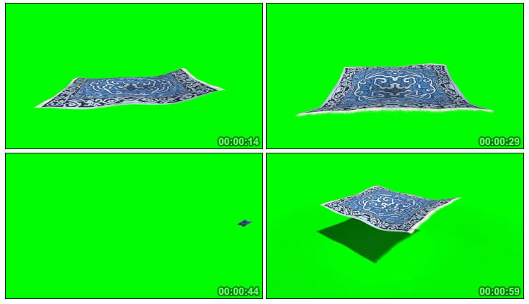 魔毯飞毯空中飞行绿屏特效视频素材