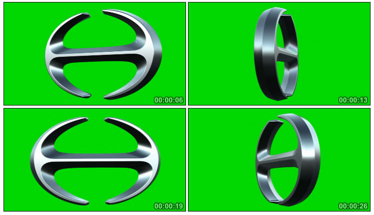 日本日野Hino汽车logo车标绿幕特效视频素材