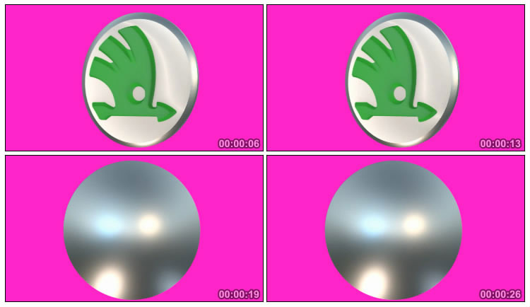 斯柯达SKODA车标Logo绿屏抠像特效视频素材