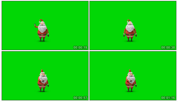 圣诞公公出场绿屏抠像特效视频素材