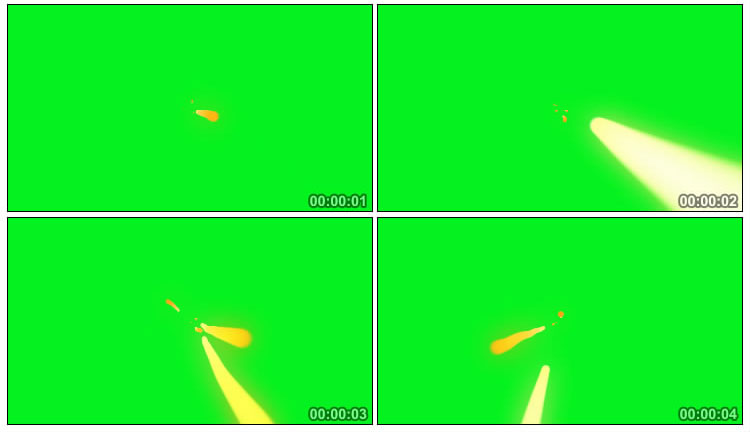 子弹射击扫射飞行火光绿屏抠像特效视频素材
