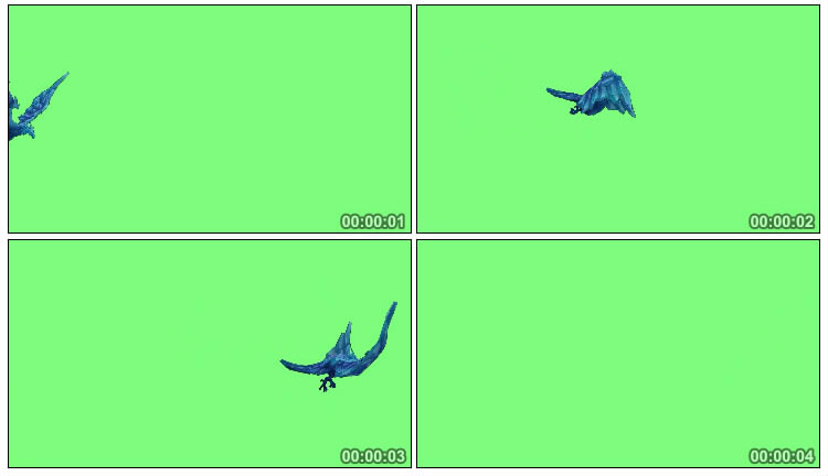 冰晶凤凰冰鸟游戏角色绿屏抠像特效视频素材