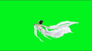 仙女嫦娥飞天绿屏抠像特效视频素材